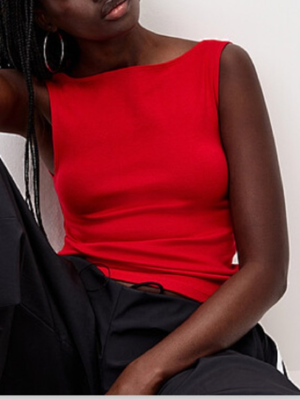 Red Boatneck Cami